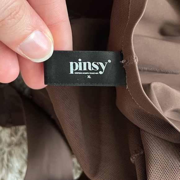 Pinsy Green Brown Scoop Tank Hourglass Shapewear Thong Bodysuits Women Size XL - Picture 13 of 16